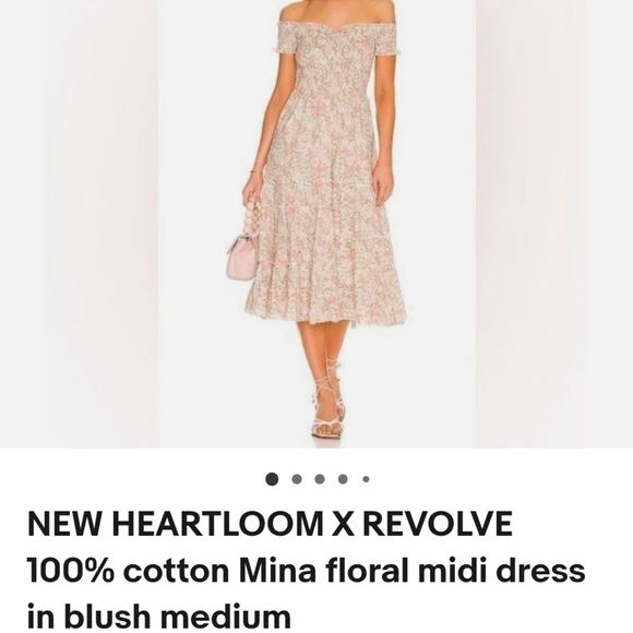 HEARTLOOM MINA MIDI DRESS FLORAL BLUSH XS New - Picture 8 of 12